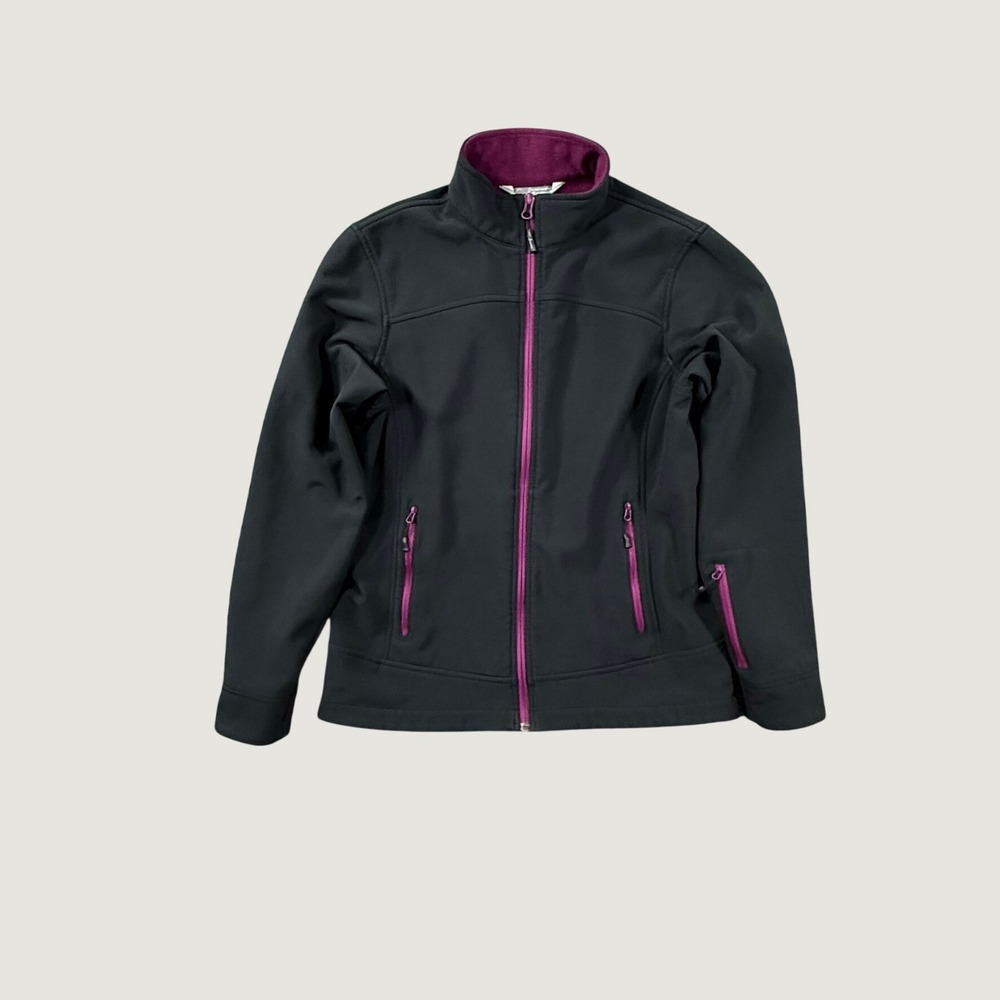 Gander Mountain Guide Series Womens Small Black Magenta Softshell Fleece Jacket